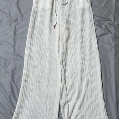 White textured transparent pants