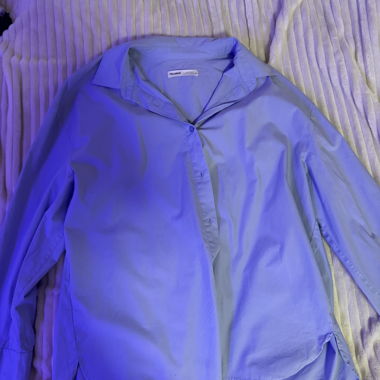 Camicia oversize celeste Pull&Bear