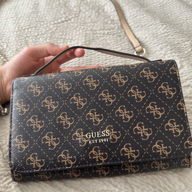 Guess brown shoulder bag with logo