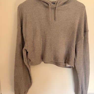 Hoodie crop gris