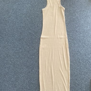 Beige Ribbed Tank Dress Zara