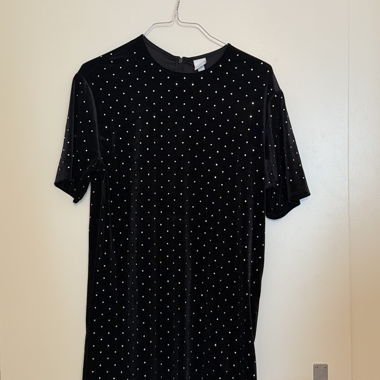Black velvety dress with rhinestone top (H&M, size S)