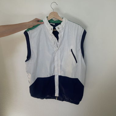 Gilet sans manches blanc/bleu foncé/vert