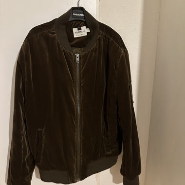 Blouson bomber velours Topman kaki