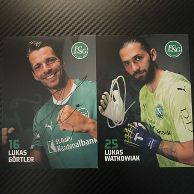 2 original signed autograph cards FC St. Gallen