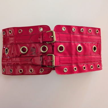 Wide Patent Leather Waist Belt