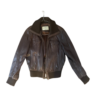 Braune Vintage-Lederjacke