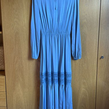 Boho-Kleid hellblau aus Viskose, frisch