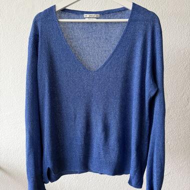 Zara Knit Grosse M-XL Blau Pullover Losefit