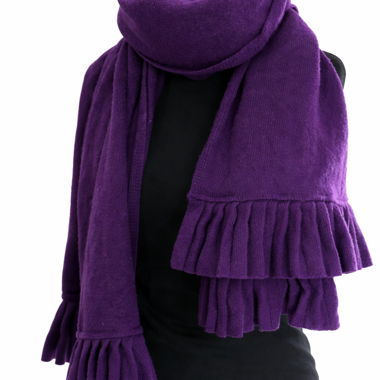 Sciarpa viola con balze