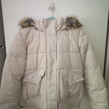 Beige Hooded Puffer Jacket