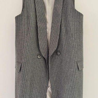 Zara Basic Striped Long Vest
