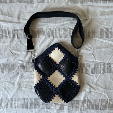 Handgemachte Umhängetasche mit Argyle-Muster