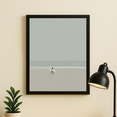 Cadre photo surfeur plage A4