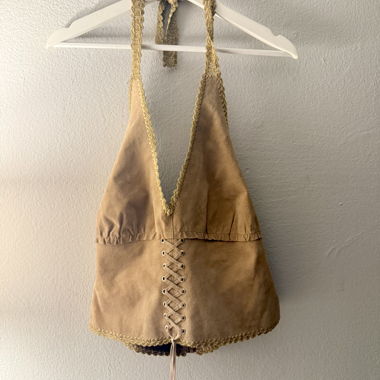Top vintage in pelle