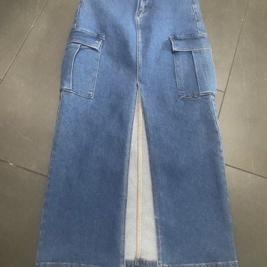 Jupe maxi cargo en denim bleu VICBEE XS