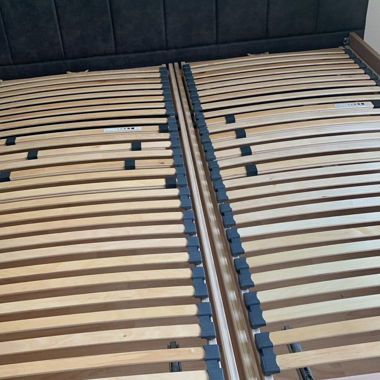 Double bed with slatted base