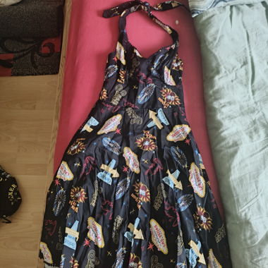 Robe noire imprimée Las Vegas