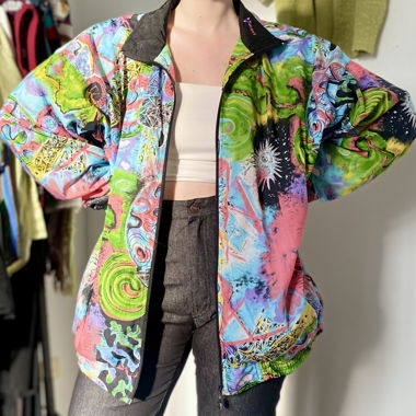 Vintage Psychedelic Shell Jacket by Victory Team