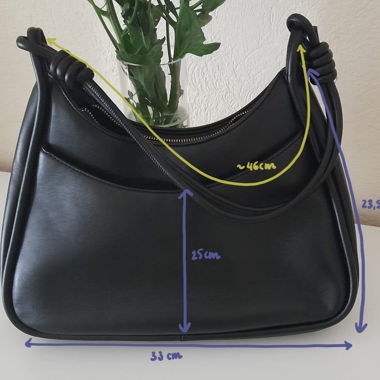 Sac à main en simili cuir noir