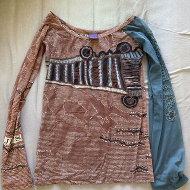 sheer vintage embroided long sleeve