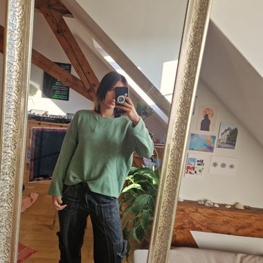 ZARA Sweater grün 