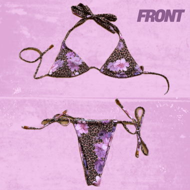 Bikini con stampa leopard e fiori