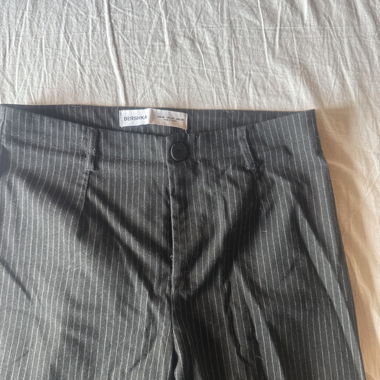 Striped Low-Rise Suit Trousers