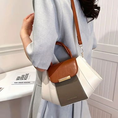 Two tone cross-body handbag 