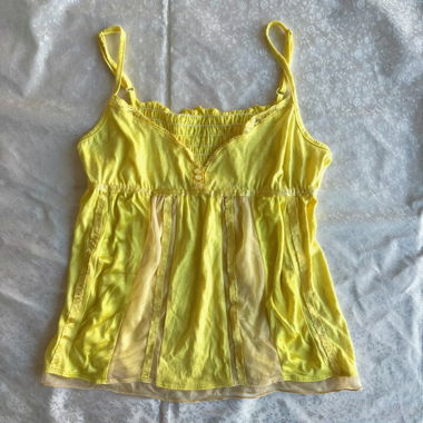 “Sweet Sunlight” mesh trim cami top