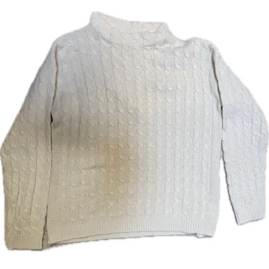 Maglione Crop a Treccia Bianco