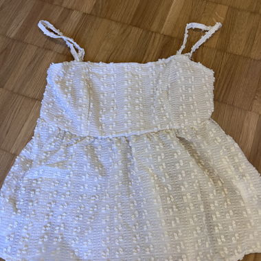 Top bretelles couleur crème texturé, taille S