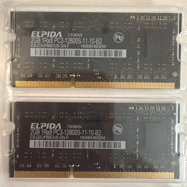 2x Elpida 2GB DDR3 RAM