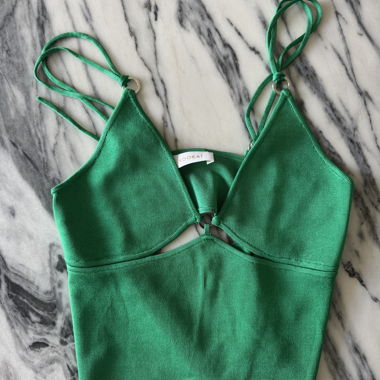 Top verde a spalline Kookai