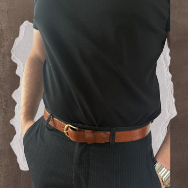 Cintura in pelle Lacoste marrone