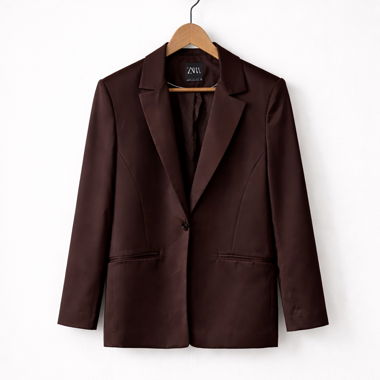 Blazer in raso Zara marrone taglia 38