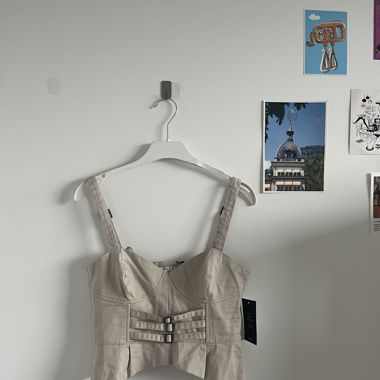 Beige corset cargo top