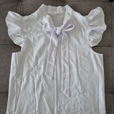 White Blouse with Bow Size S