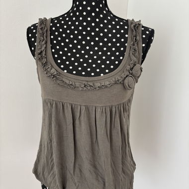 Top vintage original des années 2000 Greige 38/40 coton