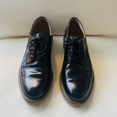 Black patent Kickers derbies
