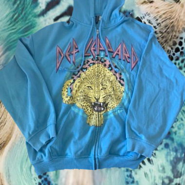 Felpa con cappuccio y2k Def Leppard