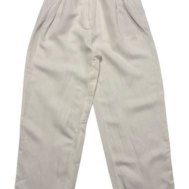 Massimo Dutti High-Waist Hose Leinen weiss XS 