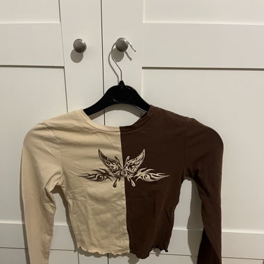 Top beige et marron 