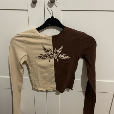 Top beige et marron 