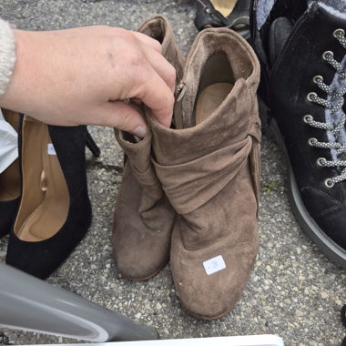 Bottines en daim marron
