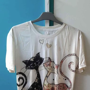 T-shirt "Cats" à manches courtes taille L