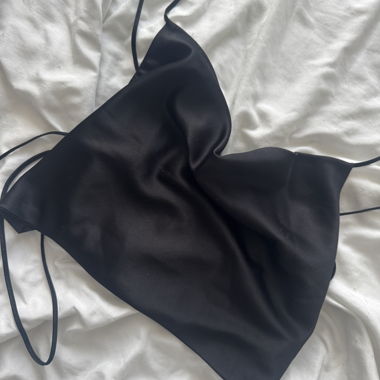 Top en satin noir Zara
