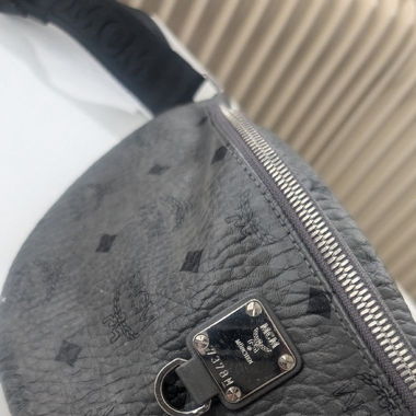 MCM Fursten belt bag in Visetos Phantom Grey