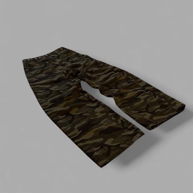 Pantalon camouflage à jambe large