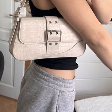 Beige vintage Umhängetasche